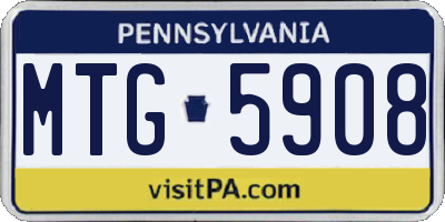PA license plate MTG5908