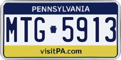 PA license plate MTG5913