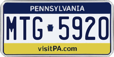 PA license plate MTG5920