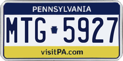 PA license plate MTG5927