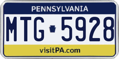 PA license plate MTG5928
