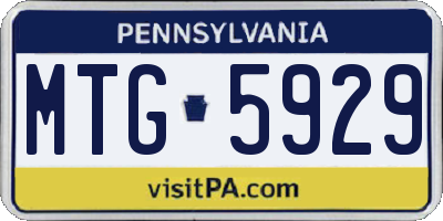 PA license plate MTG5929