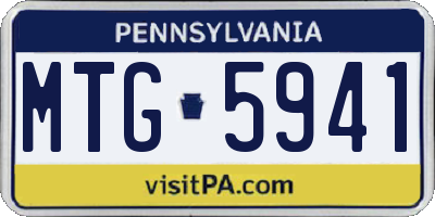 PA license plate MTG5941