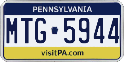PA license plate MTG5944
