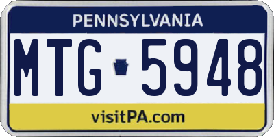PA license plate MTG5948