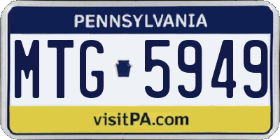 PA license plate MTG5949