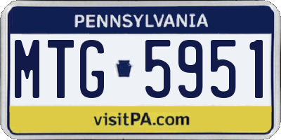 PA license plate MTG5951