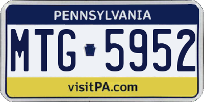PA license plate MTG5952
