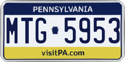 PA license plate MTG5953