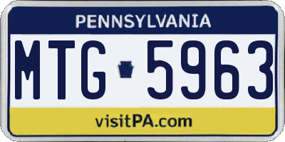 PA license plate MTG5963