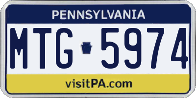 PA license plate MTG5974