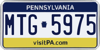 PA license plate MTG5975