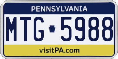 PA license plate MTG5988