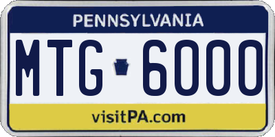 PA license plate MTG6000