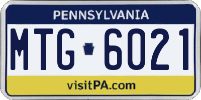 PA license plate MTG6021