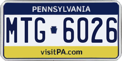 PA license plate MTG6026