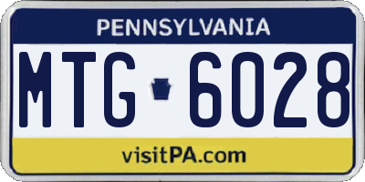 PA license plate MTG6028