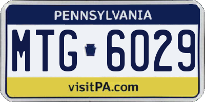 PA license plate MTG6029