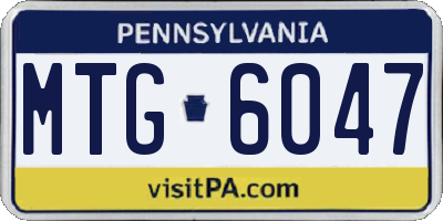 PA license plate MTG6047