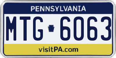 PA license plate MTG6063