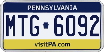 PA license plate MTG6092
