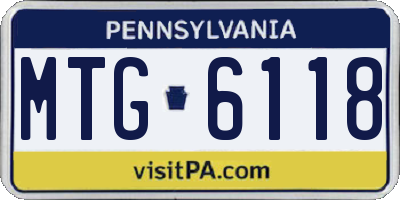 PA license plate MTG6118