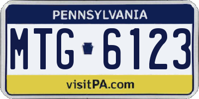 PA license plate MTG6123