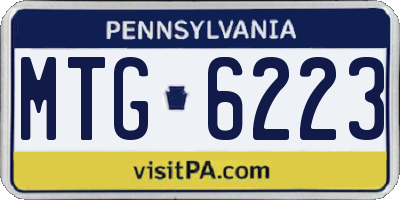 PA license plate MTG6223