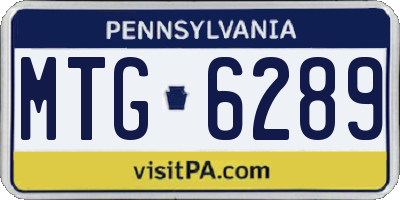 PA license plate MTG6289