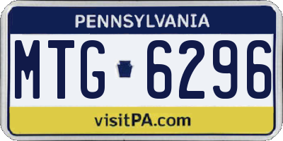 PA license plate MTG6296