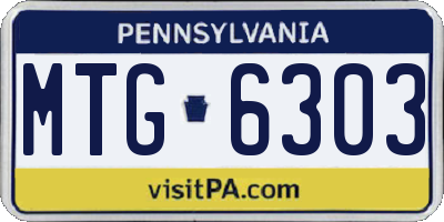 PA license plate MTG6303