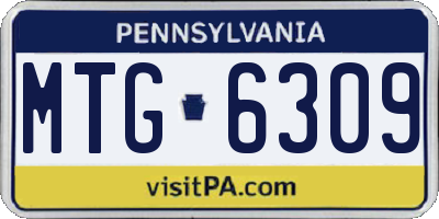 PA license plate MTG6309