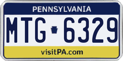 PA license plate MTG6329