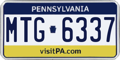 PA license plate MTG6337