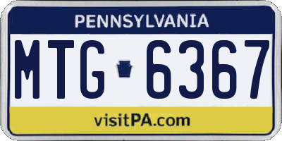 PA license plate MTG6367