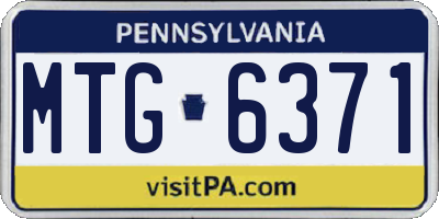 PA license plate MTG6371