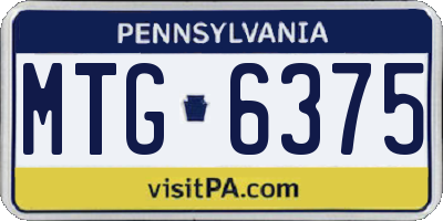 PA license plate MTG6375
