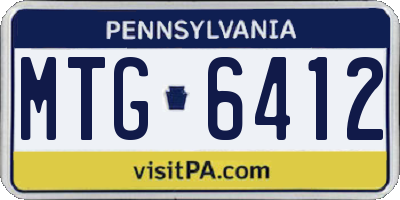 PA license plate MTG6412