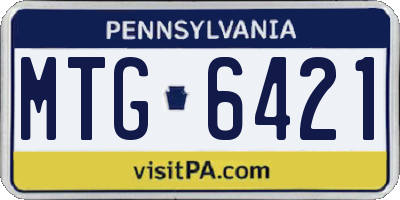 PA license plate MTG6421