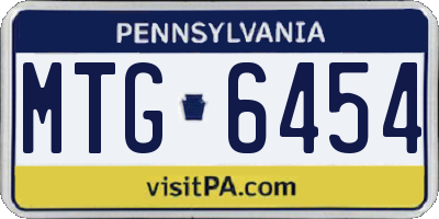 PA license plate MTG6454