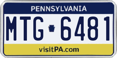 PA license plate MTG6481