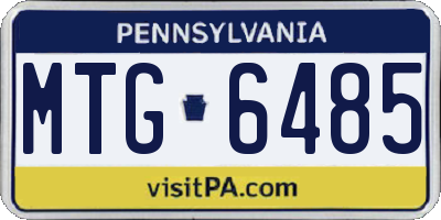 PA license plate MTG6485