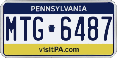 PA license plate MTG6487