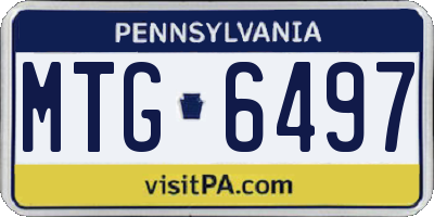 PA license plate MTG6497