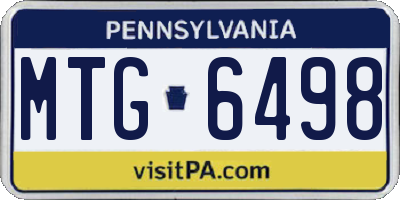 PA license plate MTG6498