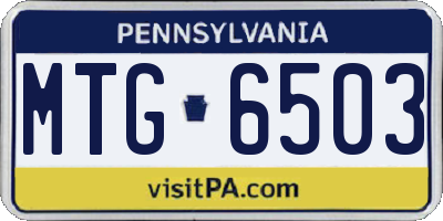 PA license plate MTG6503