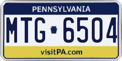 PA license plate MTG6504
