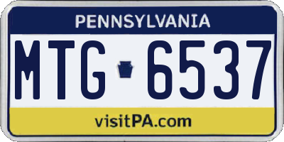 PA license plate MTG6537