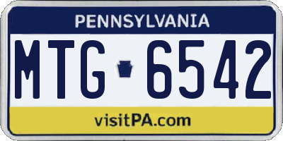 PA license plate MTG6542