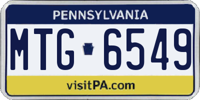 PA license plate MTG6549